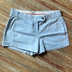 J. Crew embroidered shorts.